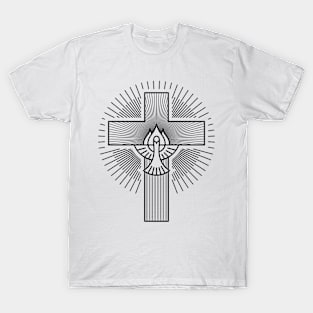 Christian cross and dove - a symbol of the Spirit T-Shirt